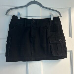 Black Mini Cargo Skirt